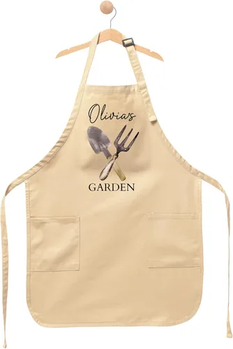 Miniatura 8 de Delantal de jardín personalizado con nombre: delantal de jardinería personalizado para mujeres, hombres y niños, delantal ajustable hecho a mano