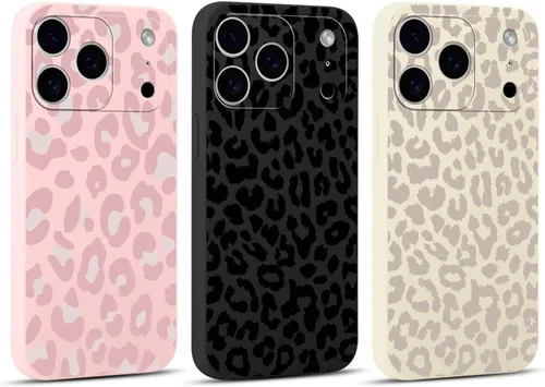 Miniatura 43 de Paquete de 3 Fundas Bonitas con Estampado de Guepardo para iPhone 13/14 de 6.1" Funda de Teléfono, Fundas de Diseño Estético de Leopardo Silicona