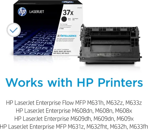 Miniatura 2 de HP Cartucho de tóner negro de alto rendimiento 37X Funciona con HP LaserJet Enterprise M608, M609 Series, HP LaserJet Enterprise MFP M631, M632