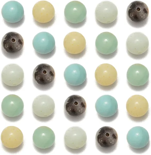 Miniatura 18 de NCB - 200 cuentas sueltas de turquesa africana de 0.15 pulgadas (4 mm) para joyería, cuentas semipreciosas naturales redondas y suaves con espaciador