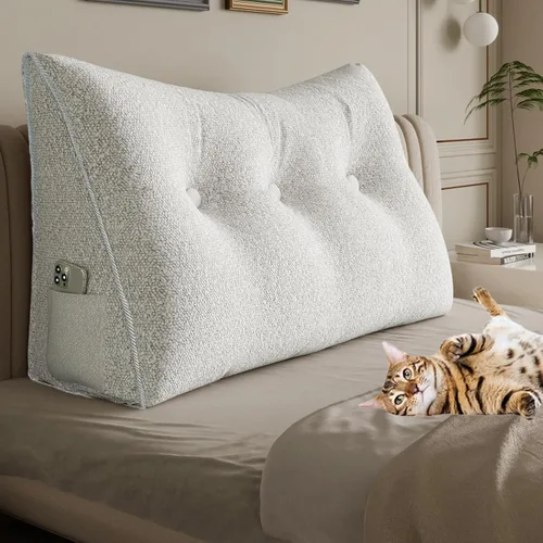 Miniatura 62 de Almohada de Cuña Engrosada de 10 libras para Cabecero Posicionador Corporal Almohada de Cuña para Cama Soporte de Respaldo Almohada Triangular