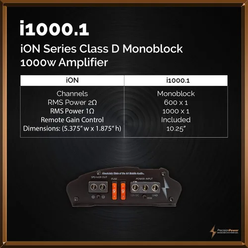Miniatura 6 de Precision Power i1000.1 650W Clase D Monoblock Amplificador