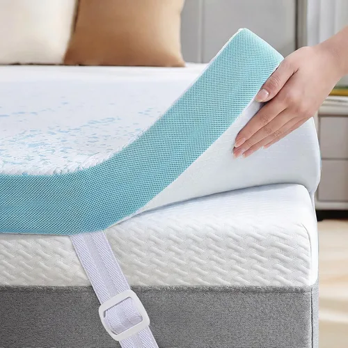Miniatura 23 de OhGeni - Cubrecolchón de espuma viscoelástica de 2 pulgadas con funda, funda de cama suave con base antideslizante, mejorado con gel refrescante