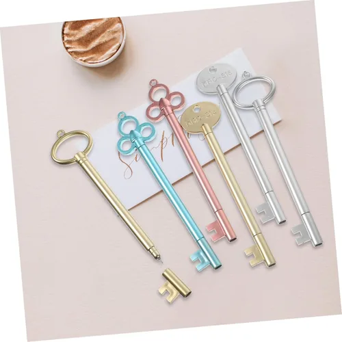 Miniatura 9 de 12 bolígrafos de gel con forma de llave vintage, punta fina, bolígrafos de escritura suave para estudiantes, oficina, toma de notas, estilos mixtos