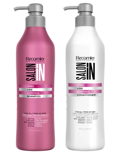 Salon In by Recamier Liss Control - Juego de champú y acondicionador para el cabello, juego de cuidado del cabello, 33.8 fl oz / 33.8 fl oz