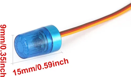 Miniatura 2 de Lámpara LED estroboscópica giratoria intermitente de 0.354 x 0.591 in para modelo RC policía extinción de incendios ambulancia iluminación de coche