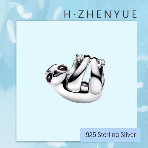 Miniatura 198 de Dijes de plata de ley 925 de dibujos animados de pato, ratón, oso, elefante, dragón chino, cuentas colgantes para pulseras y collares, joyería