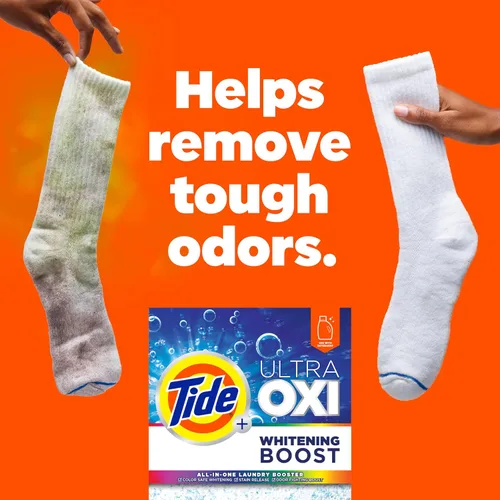 Miniatura 6 de Tide Ultra Oxi - Potenciador de blanqueamiento, 57 onzas, potenciador de lavandería todo en uno, blanqueamiento seguro, luchador de manchas y olores