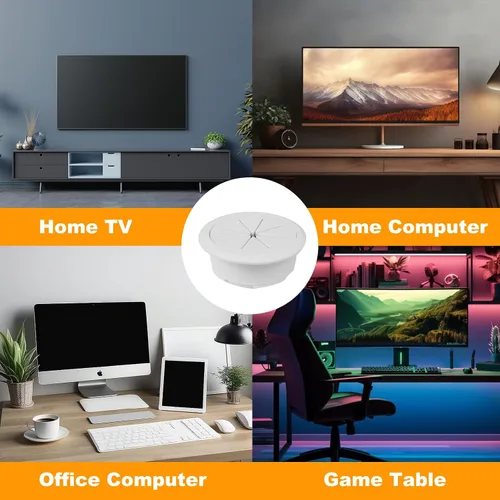 Miniatura 7 de Ocultador de cable de TV para televisores montados en pared, el kit incluye 4 agujeros pasantes y 1 accesorio para taladro de sierra, fácil
