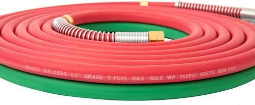 Miniatura 3 de SPARC Manguera de soplete de corte de grado T de 1/4 pulgadas, manguera de oxígeno y acetileno para gas de soldadura, accesorios B + juego de alivio