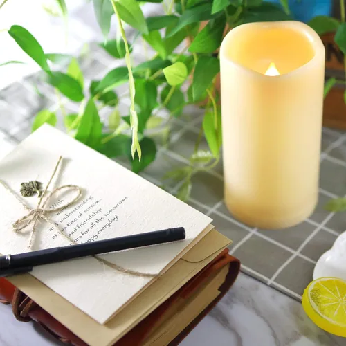 Miniatura 5 de Velas LED sin llama, funciona con pilas, con temporizador integrado de 6 horas, resistente al agua para exteriores, luces de luna para calabaza