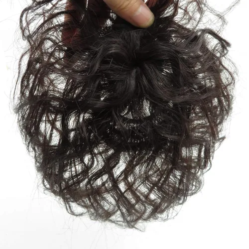 Miniatura 5 de RemeeHi Peluca de cabello humano rizado natural de repuesto esponjoso sin costuras con clip en la parte superior para mujer, cabello fino