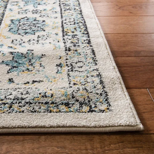Miniatura 5 de SAFAVIEH Evoke Collection EVK220B Medallón oriental shabby chic de 2'2" x 4', color gris/dorado, no desprende pelusa, alfombra de acento para sala