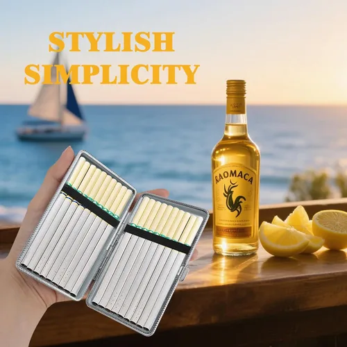 Miniatura 4 de Paquete de 4 cajas de cigarrillos de cuero vintage con capacidad para cigarrillos de 3.937 in para hombres y mujeres, regalos para tarjetas