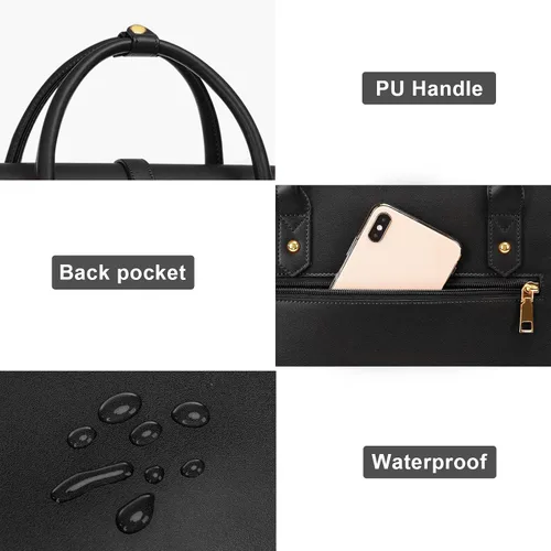 Miniatura 7 de MOSISO Bolsa para computadora portátil para mujer, de piel sintética, mochila convertible, bolsa de viaje para computadora con lazo