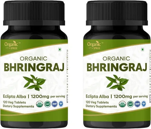Miniatura 9 de ORGANIC SPREE Bhringraj 120 Tabletas - Suplemento orgánico USDA Bhringraj (Eclipta alba), apoya la nutrición del cabello*