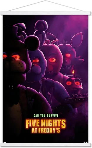 Miniatura 9 de Trends International Five Nights at Freddy's Movie - Póster de pared de una hoja, 22.37 x 34.00 pulgadas, paquete de impresión y colgador de madera