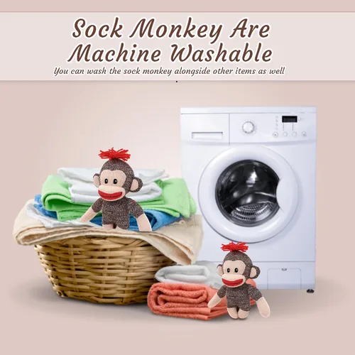 Miniatura 7 de Plushland Adorable mono calcetín, el original juguete de peluche tradicional tejido a mano, regalo para niños, bebés, adolescentes, niñas y niños