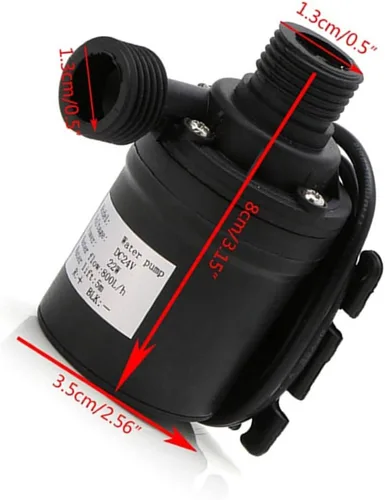 Miniatura 4 de DC 12V 1/2" Unidad magnética centrífuga sumergible bomba de aceite de agua sumergible ultra silenciosa 800L/H 5M/16ft para pecera, fuente, piscina
