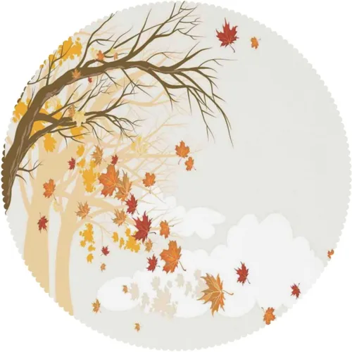 Miniatura 3 de Mantel redondo con temática de otoño, 48 pulgadas, tela impermeable, decorativa, reutilizable, lavable, a prueba de derrames, resistente a