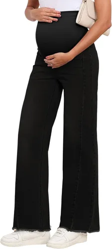 Miniatura 5 de BLENCOT Jeans de maternidad para mujer, pierna recta, elásticos, rasgados, para embarazo, jeans de novio