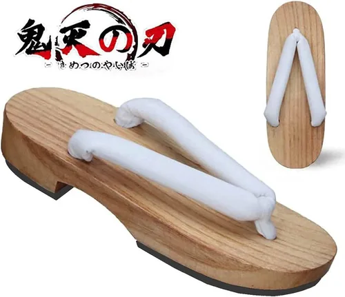 Miniatura 2 de Zuecos de madera para mujer, estilo Kamado Kochou para cosplay, pantuflas Geta japonesas
