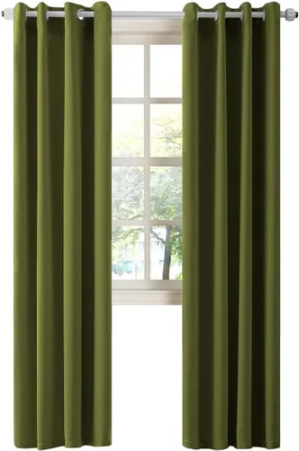 Miniatura 53 de LA PALMA Cortinas opacas con aislamiento térmico y ojales, para sala de estar, dormitorio, paquete de 2 paneles