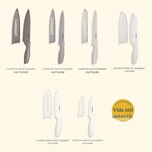 Miniatura 5 de Cuisinart Advantage - Juego de cuchillos de cocina de 12 piezas, cuchillos de acero inoxidable con revestimiento antiadherente de calidad Rubor