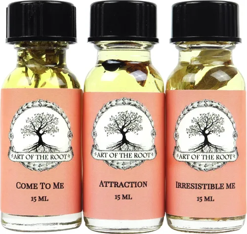 Juego de 3 aceites Love & Attraction con Aceites Come to Me, Love & Attraction, Irresistible Me | Wiccan Pagan Hoodoo Conjure Magick