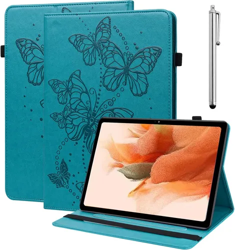 Funda para Lenovo Tab M8/Tab M8 HD/Tab M8 FHD/Tab M8 Gen 3, Mariposa En Relieve PU Cuero Ranura Para Tarjeta Soporte Flip Cover Con Banda Elástica