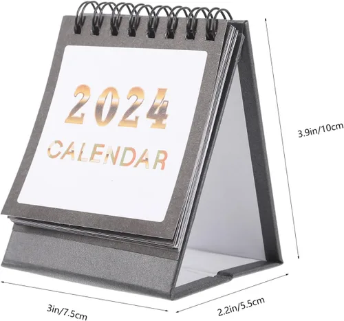Miniatura 7 de Calendario de escritorio 2024-2025 – Calendario de escritorio abatible de pie con vista mensual, 10 x 8.3 pulgadas, encuadernación de doble alambre