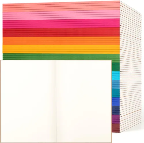 Miniatura 16 de Paquete de 30 cuadernos en blanco a granel, cuaderno de composición de papel A5 sin forro, 8.3 x 5.5 pulgadas, cubierta de papel kraft con espinas