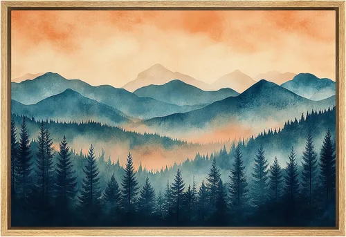 Miniatura 50 de SIGNFORD Lienzo Enmarcado Impresión Arte de Pared Océano Pastel Luz del Sol Puesta de Sol Horizonte Naturaleza Vida Silvestre Ilustraciones Arte