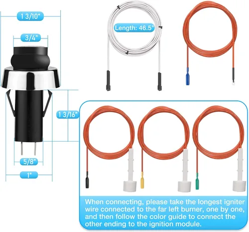 Miniatura 6 de 66354 Encendedor para Weber Genesis II GS4 Parrillas de gas Reemplazo 310 315 Series (2016+) E310 S310 CE310 SE310 E310 E315 S315 CE315 SE315