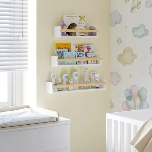Miniatura 5 de Wallniture Utah - Estantería flotante para niños, para decoración de guardería, estantes de pared para libros, exhibidor de fotos de varios tamaños