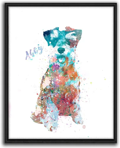 Miniatura 9 de Personal-Prints Regalo de arte personalizado para pared de perro, impresión artística moderna personalizada única de estilo acuarela La raza