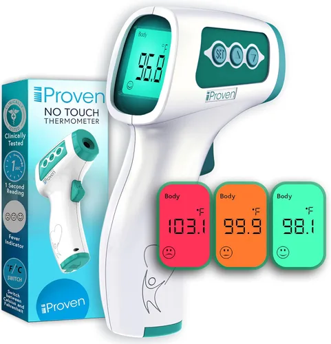Termómetro Infrarrojo de Frente para Adultos, Niños y Bebés, Termómetro sin Tacto iProven, Lecturas Exactas en 1 Segundo, Termómetro 3 en 1 con