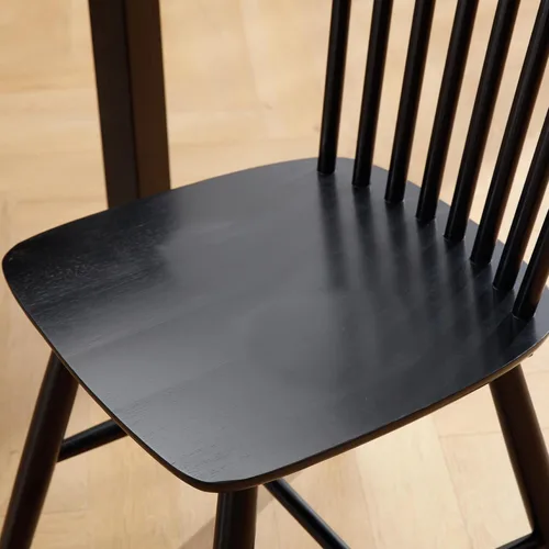 Miniatura 5 de LZAREAL Juego de 4 sillas de comedor de madera estilo granja, sillas de cocina modernas de mediados de siglo, sillas de comedor francesas Windsor