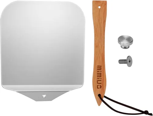Miniatura 5 de Onlyfire Pala de pizza de aluminio con mango de madera, 12 x 14 pulgadas, paleta de pizza de metal antiadherente para hornear pasteles de pizza