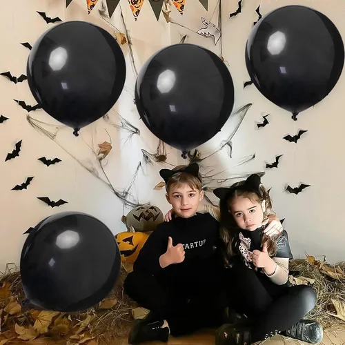 Miniatura 2 de 15 globos grandes de látex de 24 pulgadas, color negro, globos gigantes resistentes para bodas, baby shower, cumpleaños, suministros de fiesta