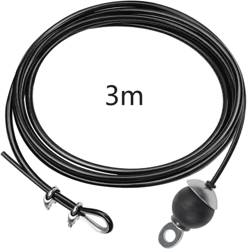Miniatura 3 de LFJ Replacement Gym Cable with Stopper Ball Fitness Pulley Cable Steel Wire Rope for Cable Machine Home Gym Weight Lift Pulley System Negro ajustable