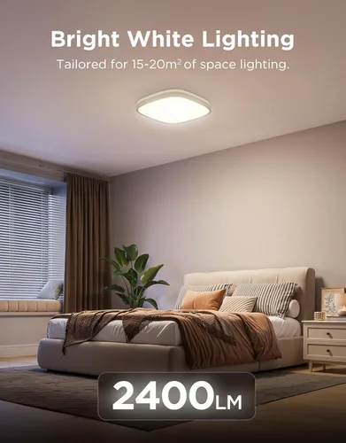 Miniatura 4 de Govee Lámpara de Techo Inteligente, Lámpara de Techo LED RGBIC Cuadrada que Funciona con Matter, Lámpara de Montaje Empotrado de 2400LM