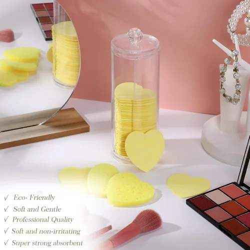 Miniatura 7 de Sieral 120 esponjas faciales comprimidas para mujeres con contenedor, almohadillas desechables para lavar la cara, exfoliante, esteticista, Lemon