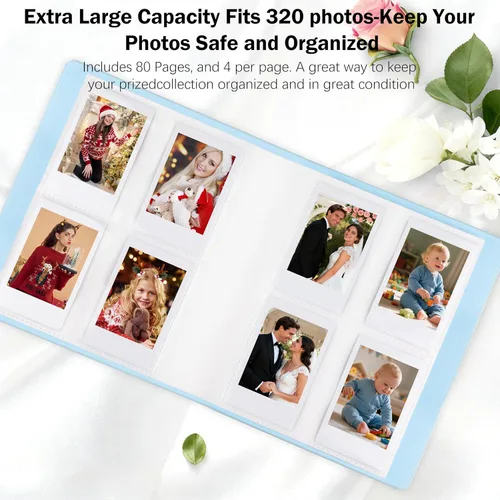 Miniatura 2 de Álbum de fotos de 256 bolsillos para cámara Fujifilm Instax Mini, libro de fotos con cubierta de cuero para fotos Polaroid, álbum de fotos de 2x3