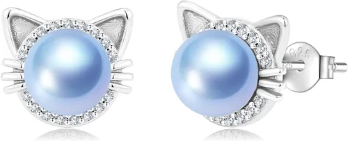 Miniatura 6 de Aretes de perlas de Mickey para mujer, plata de ley S925 y circón, perlas cultivadas de agua dulce, regalos de joyería de Mickey Mouse para mamá