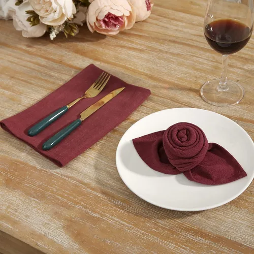 Miniatura 2 de Juego de 6 servilletas de lino de algodón lavable natural, rústico, suave, cómodo y reutilizable, para celebración de bodas y decoración de fiestas