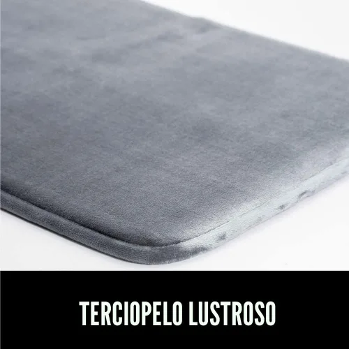 Miniatura 5 de Gorilla Grip Tapetes de baño gruesos, espuma viscoelástica, terciopelo suave, absorbente, puntos sólidos en parte baja, lavables a máquina, Gris
