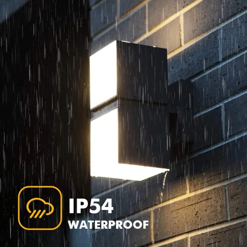 Miniatura 5 de LUTEC Cuba 3000K 1100LM LED Integrado Porche Pared Luz Exterior e Interior Dormitorio LED Pared Farol Sconce-Negro