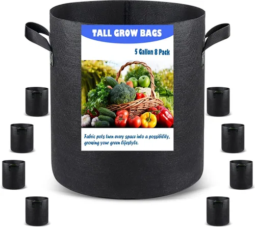 Miniatura 16 de Paquete de 5 bolsas de cultivo de 3 galones, macetas de cultivo de plantas de tela no tejida de alta resistencia para verduras