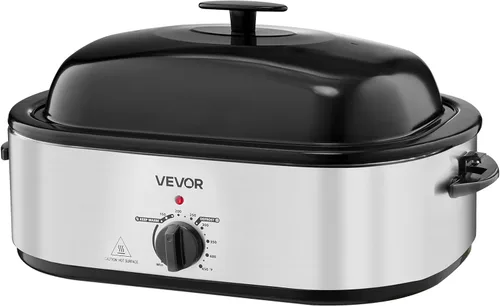 Miniatura 9 de VEVOR Horno tostador, bandeja eléctrica de tostado de 20QT, horno de pavo de cocción rápida con temperatura ajustable de 150-450℉, horno de pavo